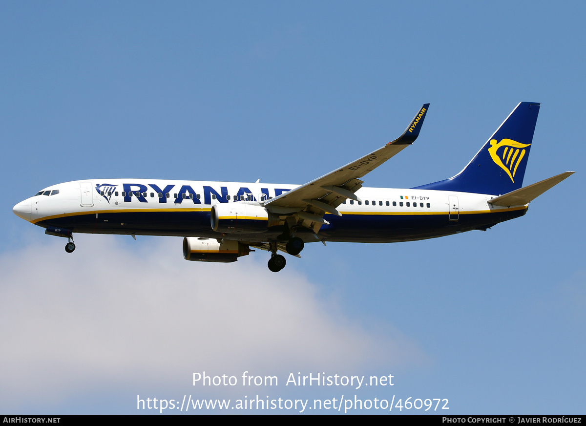 Aircraft Photo of EI-DYP | Boeing 737-8AS | Ryanair | AirHistory.net #460972