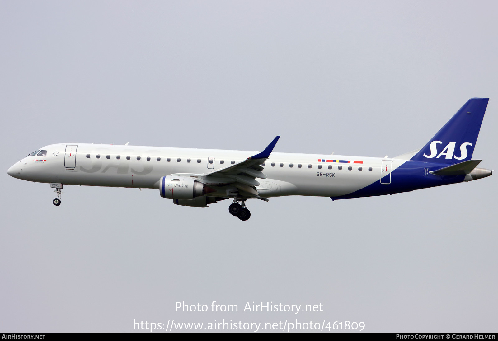 Aircraft Photo of SE-RSK | Embraer 195LR (ERJ-190-200LR) | Scandinavian Airlines - SAS | AirHistory.net #461809