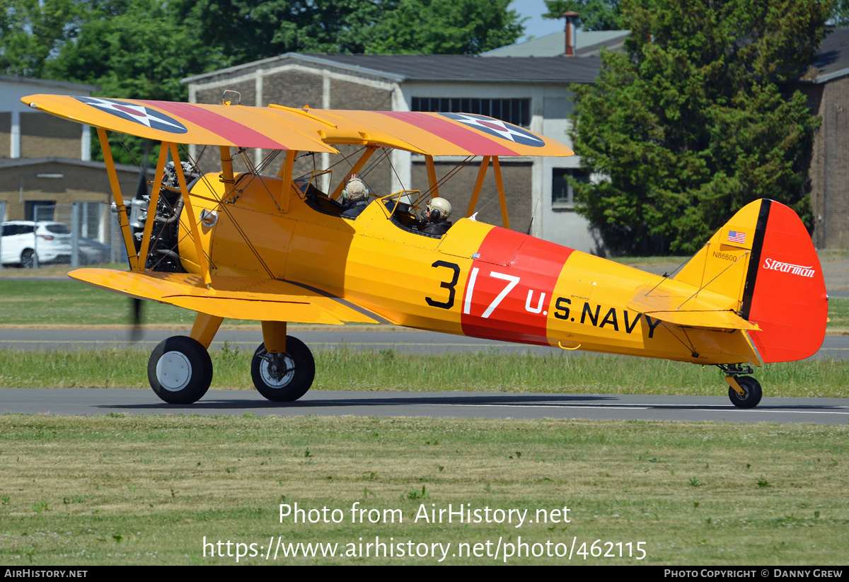 Aircraft Photo of N86600 | Boeing PT-13D/R985 Kaydet (E75) | USA - Navy | AirHistory.net #462115