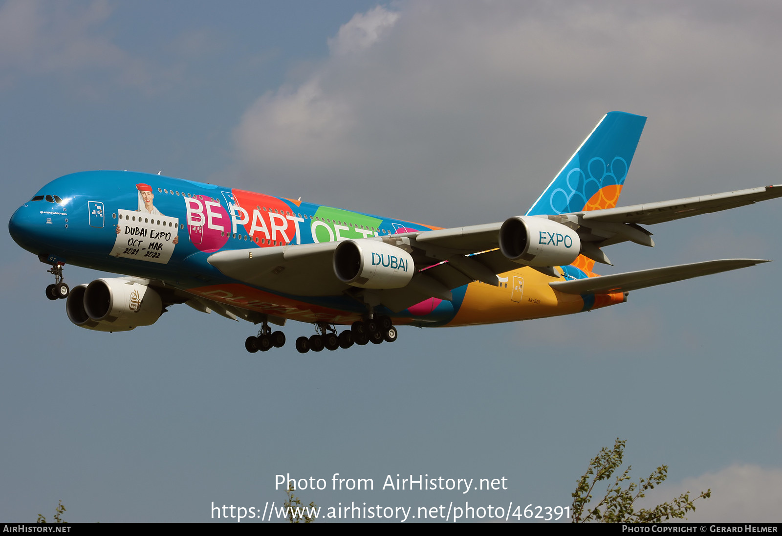 Aircraft Photo of A6-EOT | Airbus A380-861 | Emirates | AirHistory.net #462391