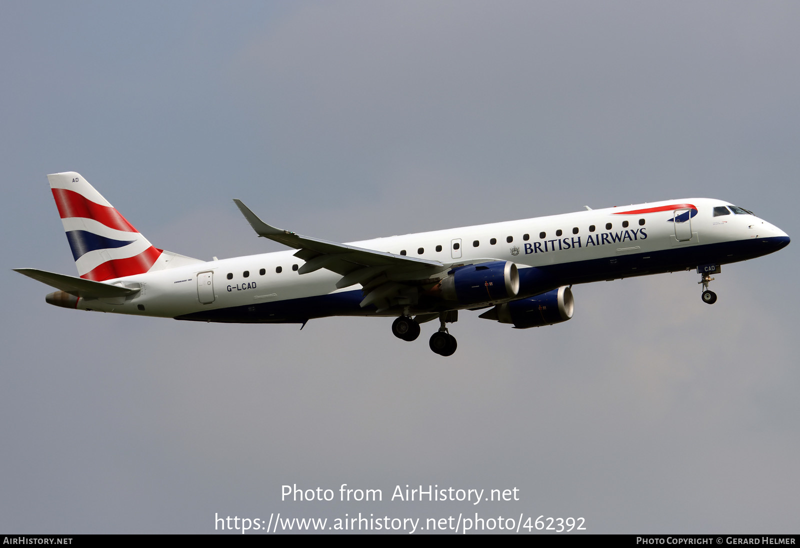 Aircraft Photo of G-LCAD | Embraer 190SR (ERJ-190-100SR) | British Airways | AirHistory.net #462392