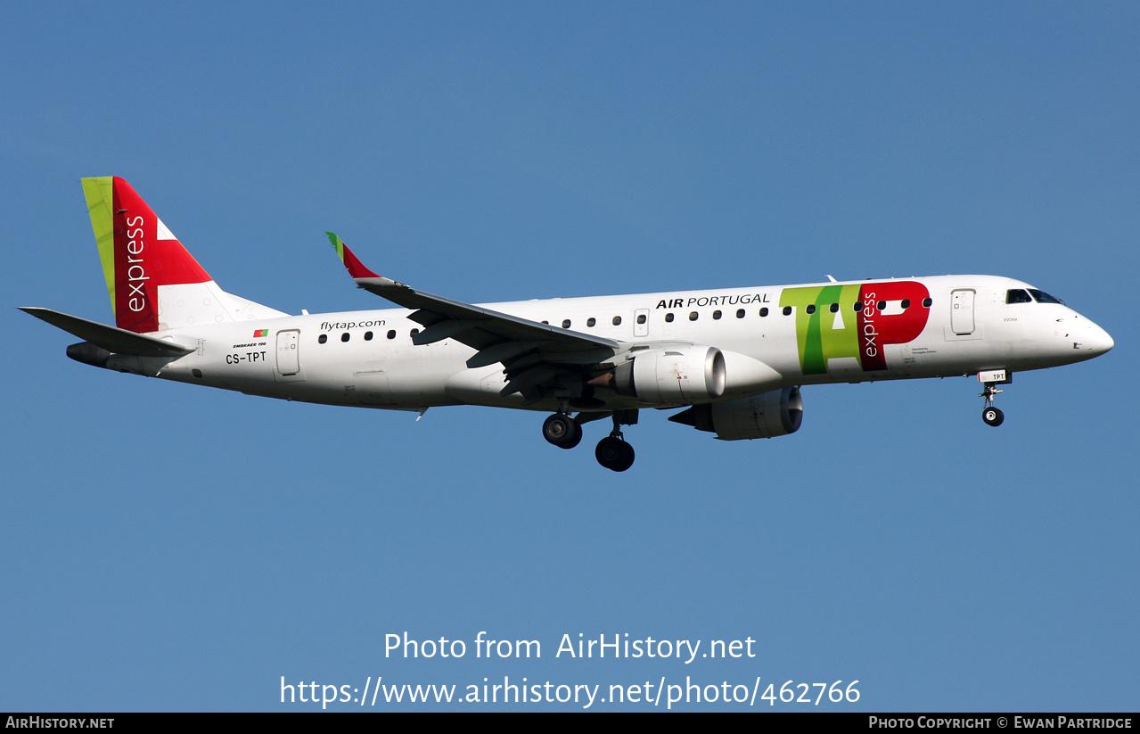 Aircraft Photo of CS-TPT | Embraer 190LR (ERJ-190-100LR) | TAP Air Portugal Express | AirHistory.net #462766