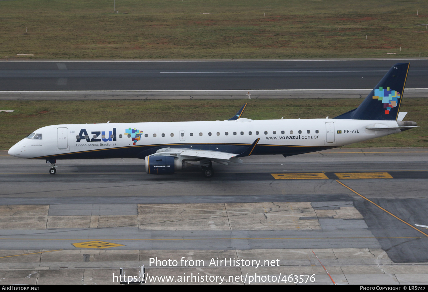 Aircraft Photo of PR-AYL | Embraer 195AR (ERJ-190-200IGW) | Azul Linhas Aéreas Brasileiras | AirHistory.net #463576