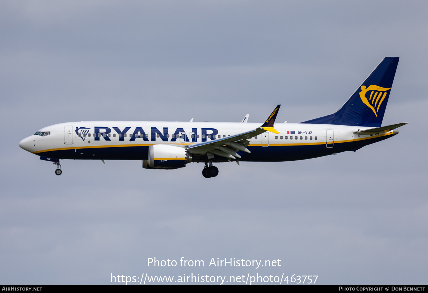 Aircraft Photo of 9H-VUZ | Boeing 737-8200 Max 200 | Ryanair | AirHistory.net #463757