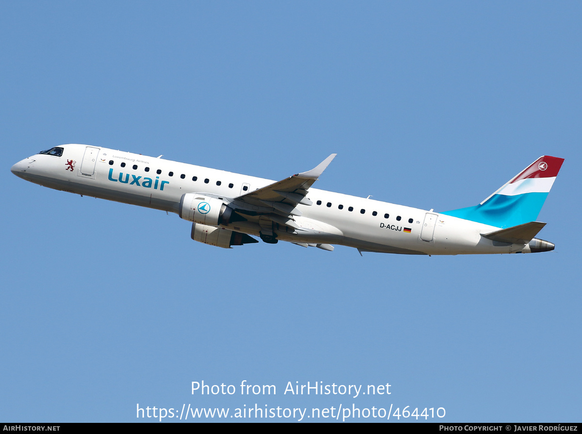 Aircraft Photo of D-ACJJ | Embraer 190LR (ERJ-190-100LR) | Luxair | AirHistory.net #464410