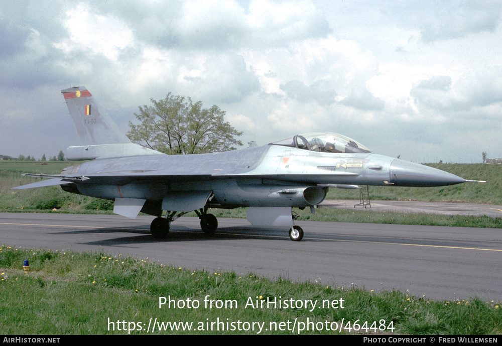 Aircraft Photo of FA53 | General Dynamics F-16A Fighting Falcon | Belgium - Air Force | AirHistory.net #464484