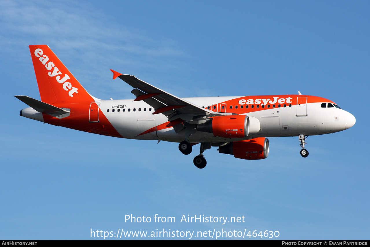 Aircraft Photo of G-EZBI | Airbus A319-111 | EasyJet | AirHistory.net #464630