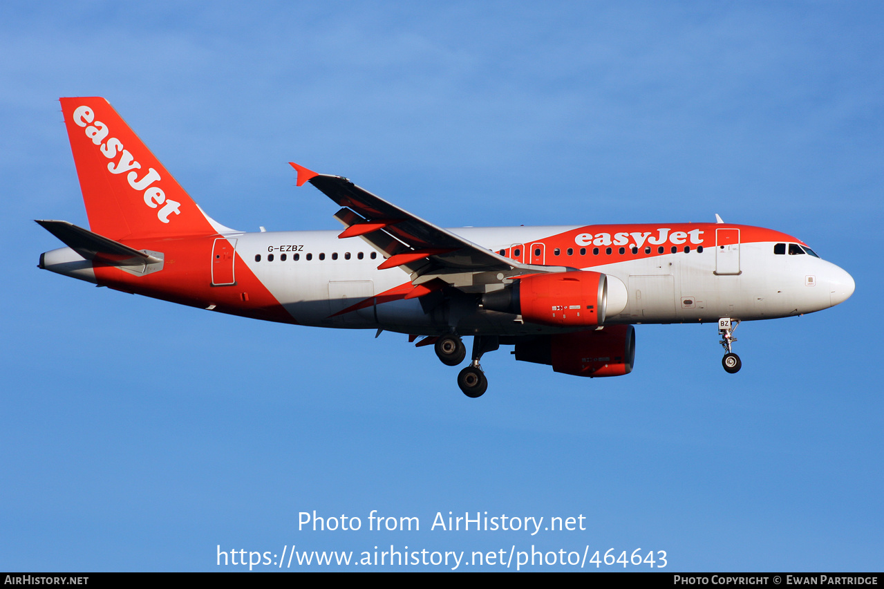 Aircraft Photo of G-EZBZ | Airbus A319-111 | EasyJet | AirHistory.net #464643