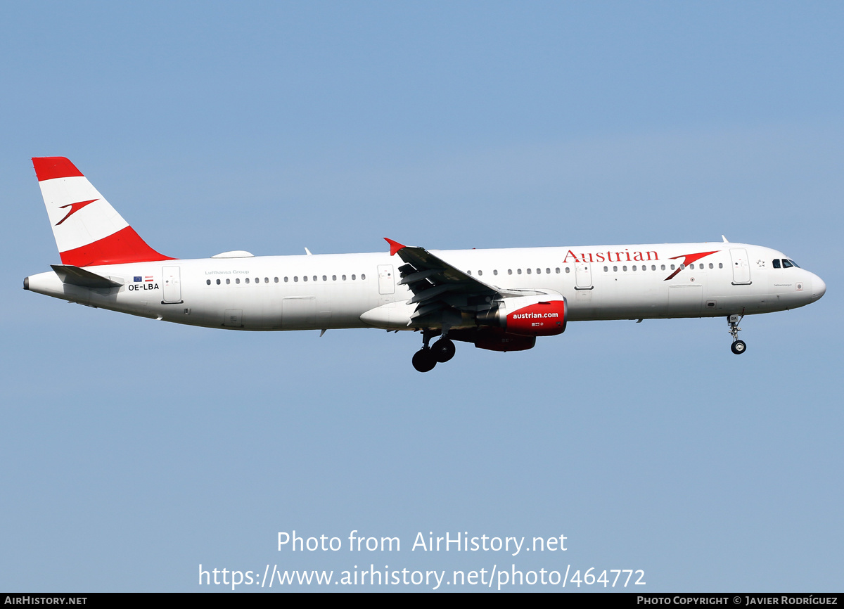 Aircraft Photo of OE-LBA | Airbus A321-111 | Austrian Airlines | AirHistory.net #464772