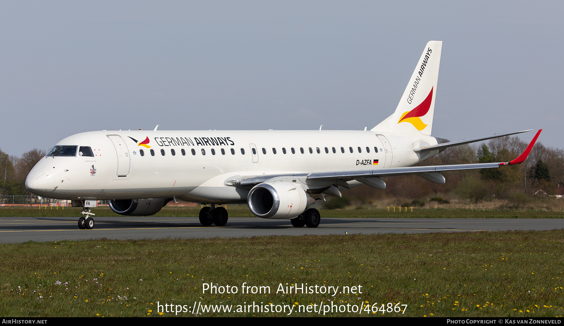 Aircraft Photo of D-AZFA | Embraer 190LR (ERJ-190-100LR) | German Airways | AirHistory.net #464867