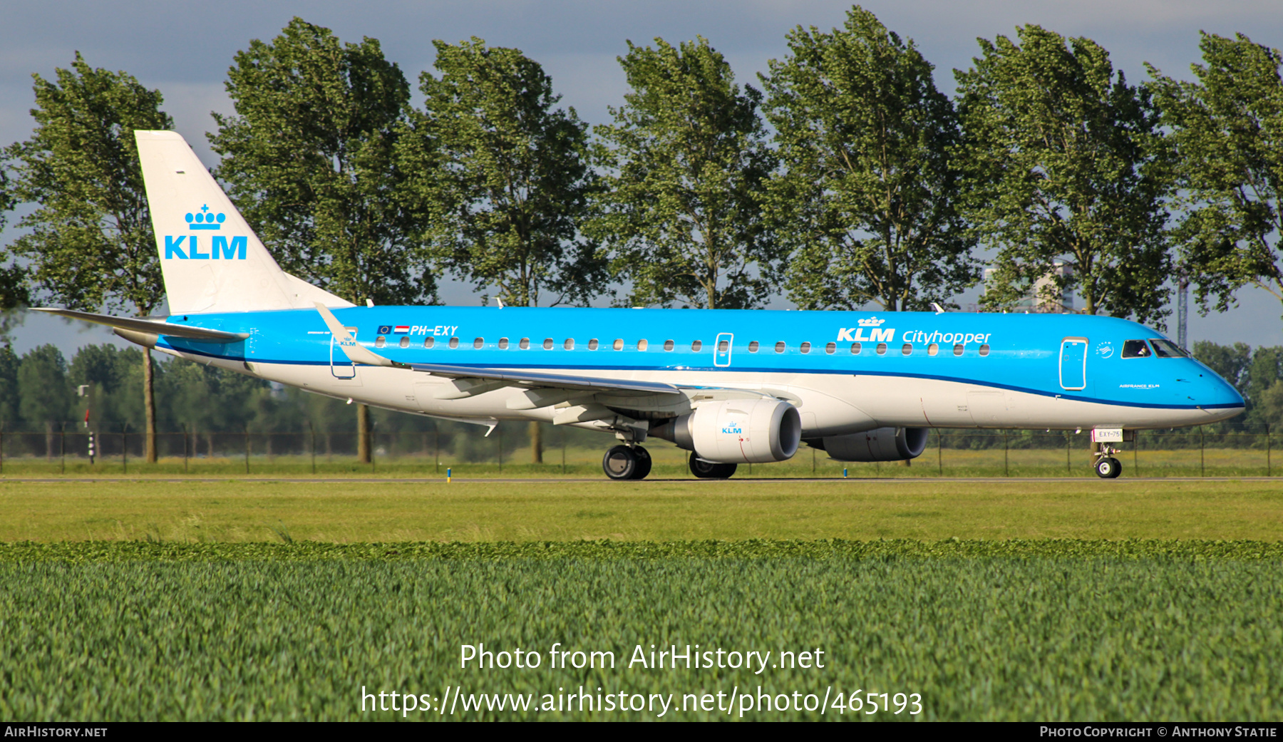 Aircraft Photo of PH-EXY | Embraer 190STD (ERJ-190-100STD) | KLM Cityhopper | AirHistory.net #465193