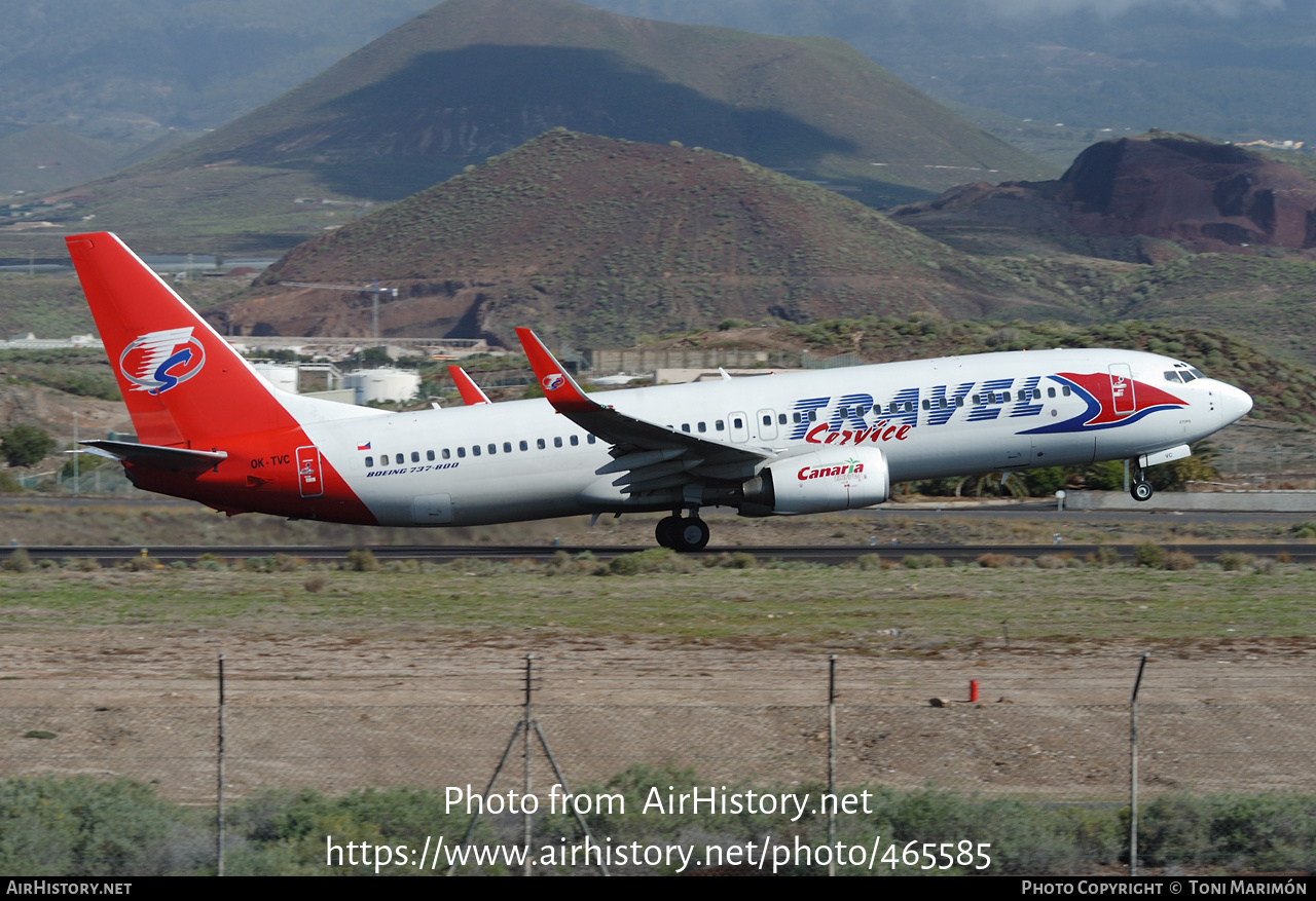 Aircraft Photo of OK-TVC | Boeing 737-86Q | Travel Service | AirHistory.net #465585