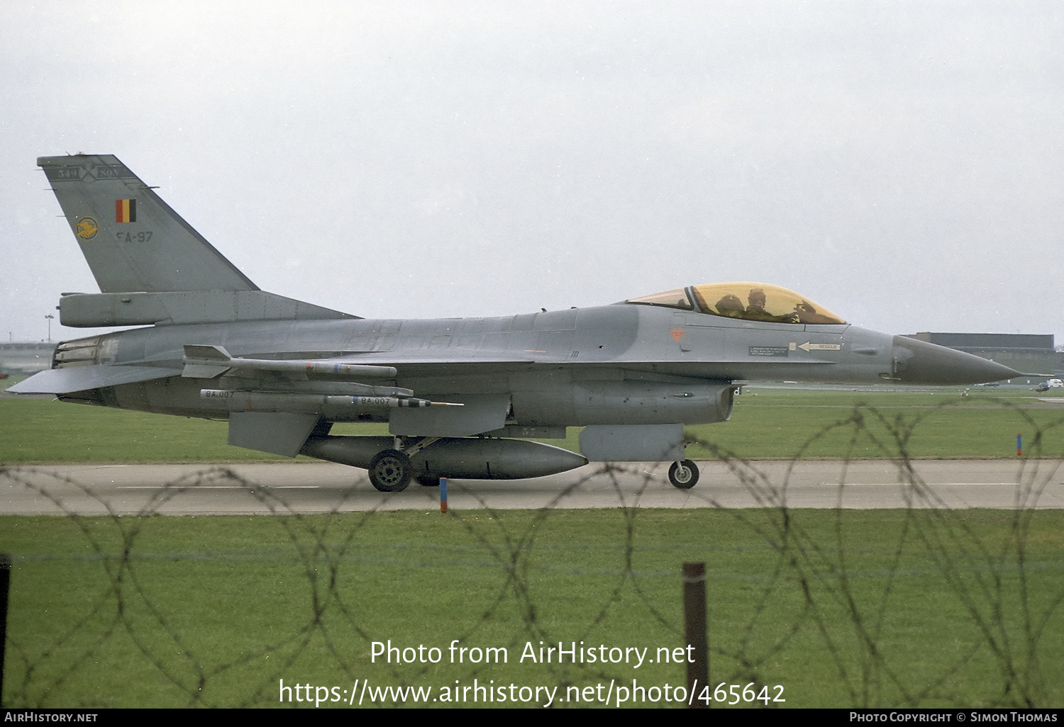 Aircraft Photo of FA97 | General Dynamics F-16A Fighting Falcon | Belgium - Air Force | AirHistory.net #465642