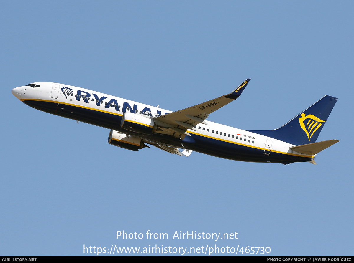 Aircraft Photo of SP-RSN | Boeing 737-800 | Ryanair | AirHistory.net #465730