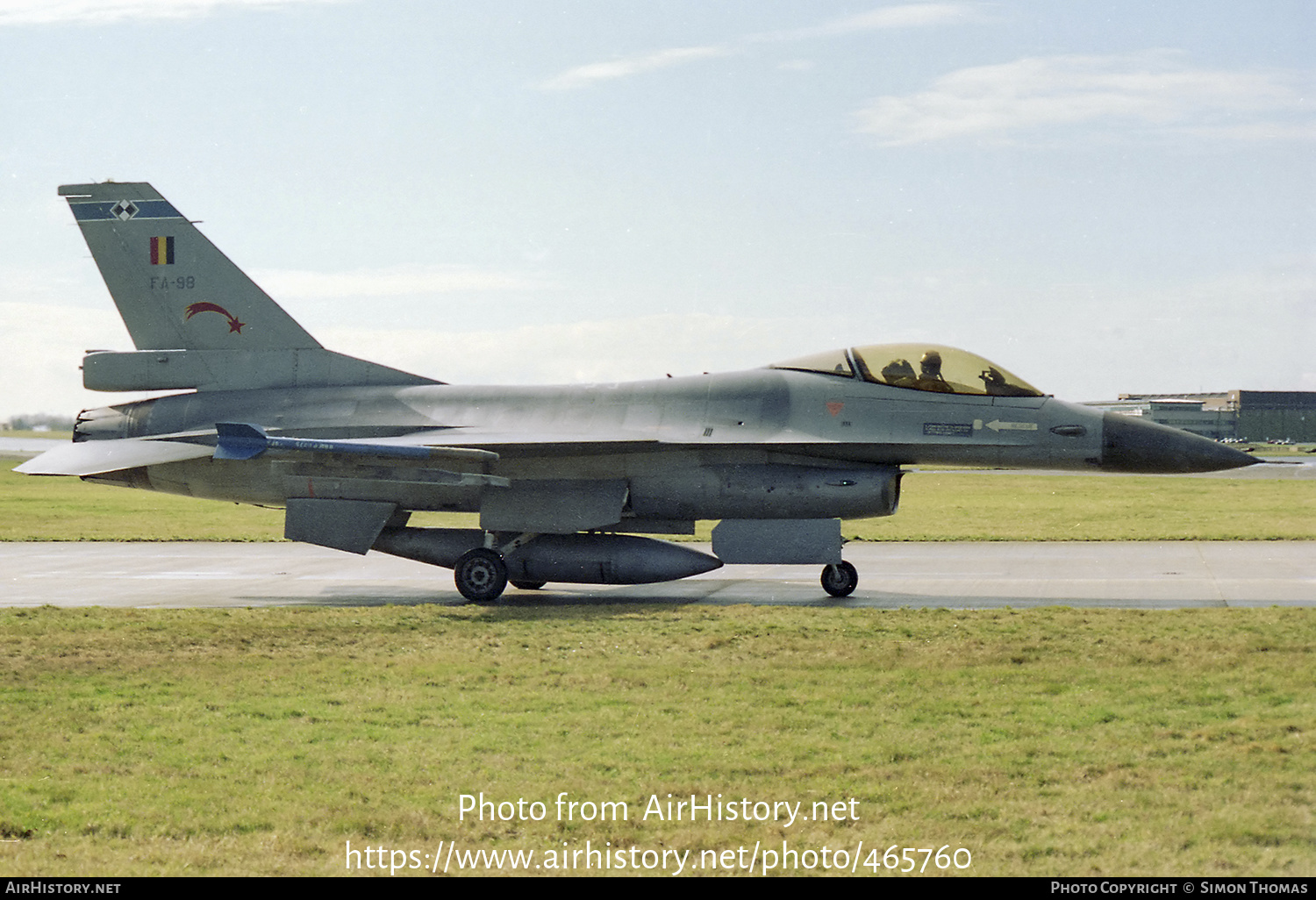 Aircraft Photo of FA98 | General Dynamics F-16A Fighting Falcon | Belgium - Air Force | AirHistory.net #465760