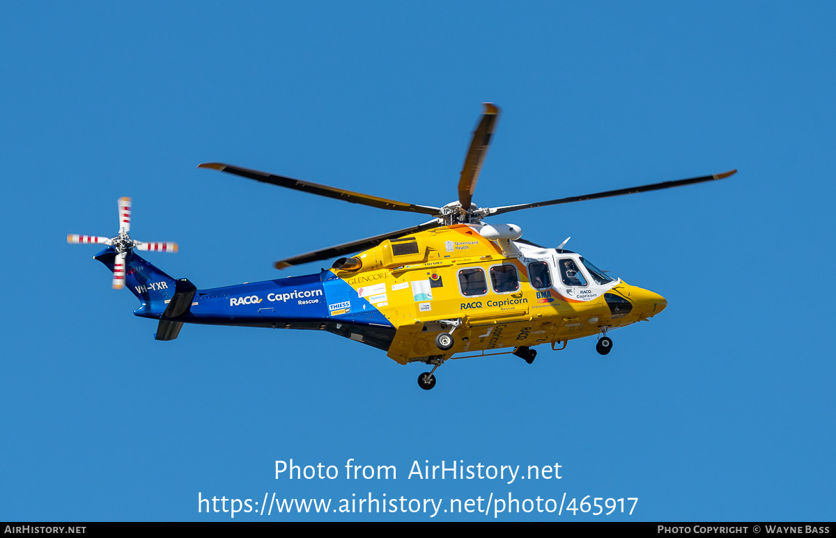 Aircraft Photo of VH-YXR | AgustaWestland AW-139 | RACQ Capricorn Helicopter Rescue | AirHistory.net #465917