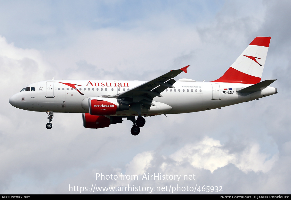 Aircraft Photo of OE-LDA | Airbus A319-112 | Austrian Airlines | AirHistory.net #465932