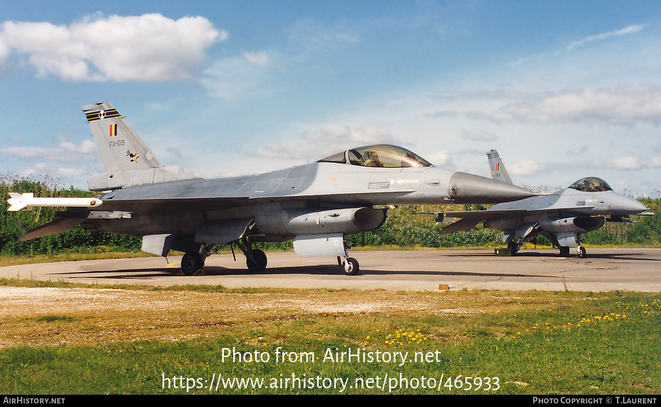 Aircraft Photo of FA-109 | General Dynamics F-16A Fighting Falcon | Belgium - Air Force | AirHistory.net #465933