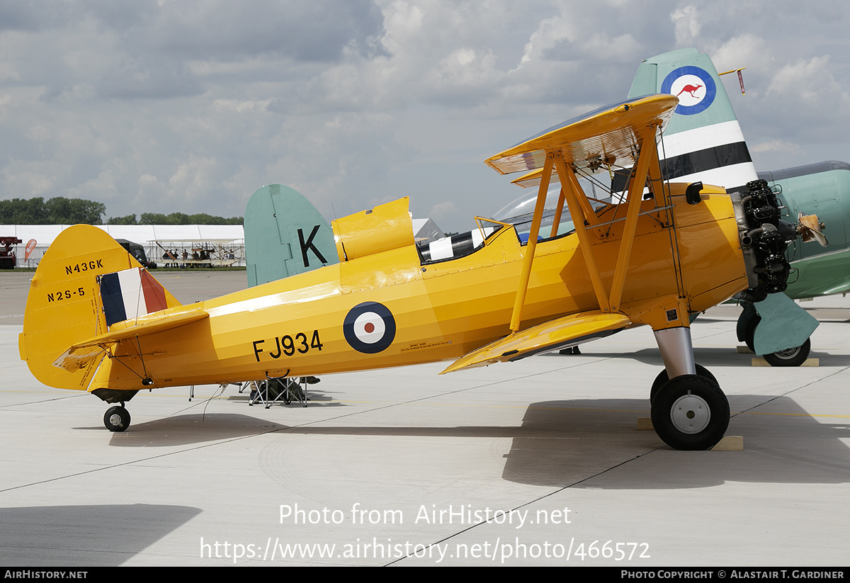 Aircraft Photo of N43GK | Boeing N2S-5 Kaydet (E75) | UK - Air Force | AirHistory.net #466572