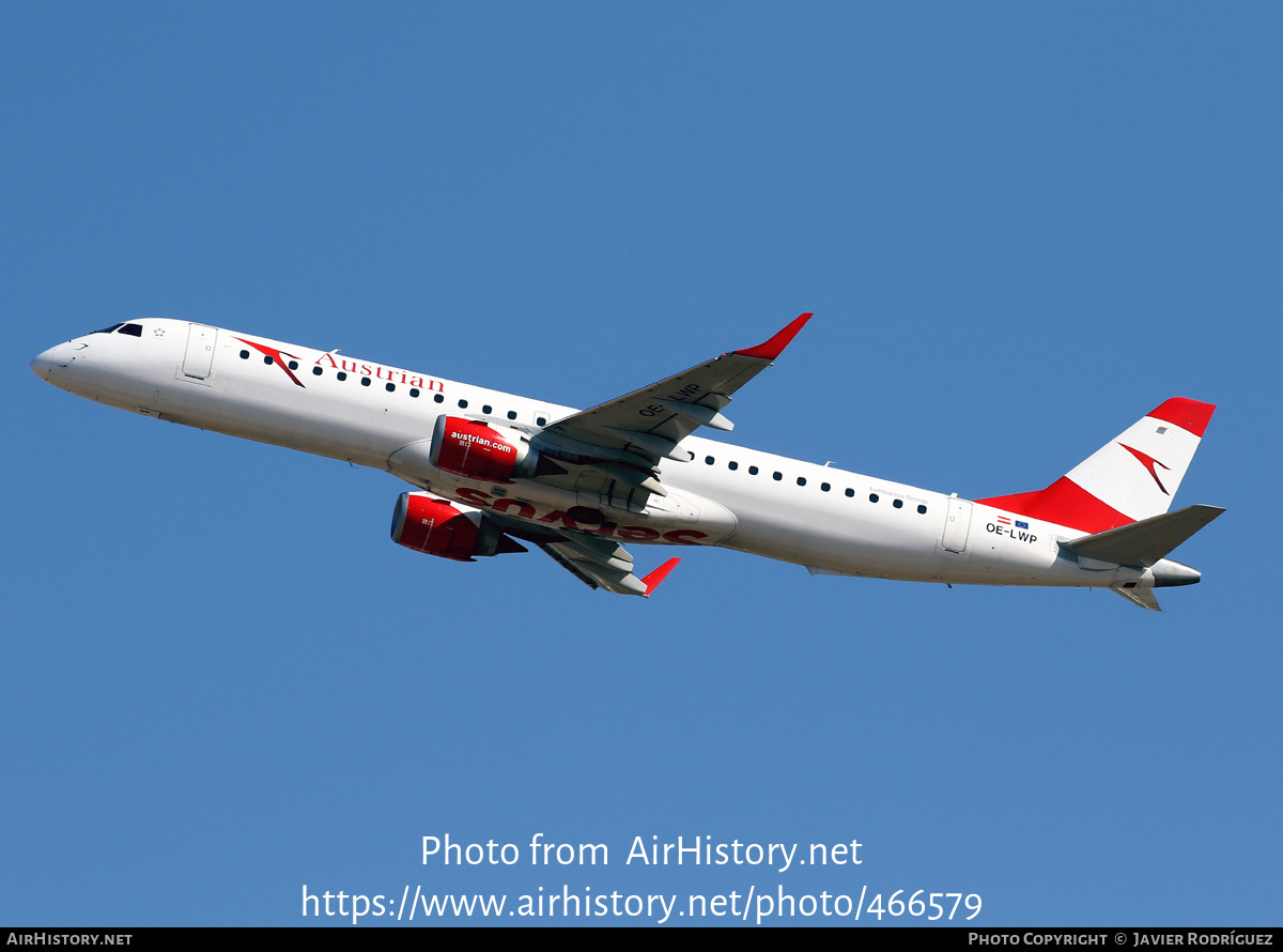 Aircraft Photo of OE-LWP | Embraer 195LR (ERJ-190-200LR) | Austrian Airlines | AirHistory.net #466579