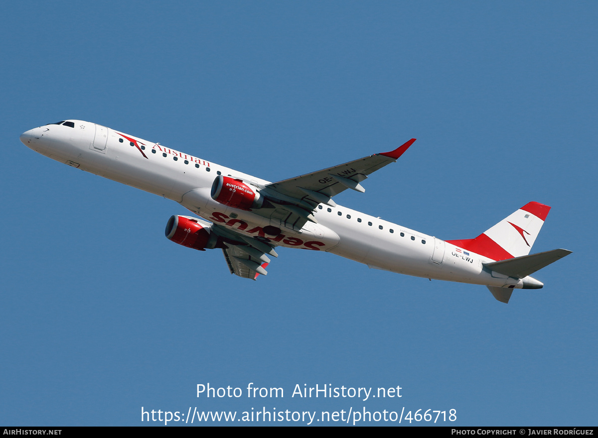 Aircraft Photo of OE-LWJ | Embraer 195LR (ERJ-190-200LR) | Austrian Airlines | AirHistory.net #466718