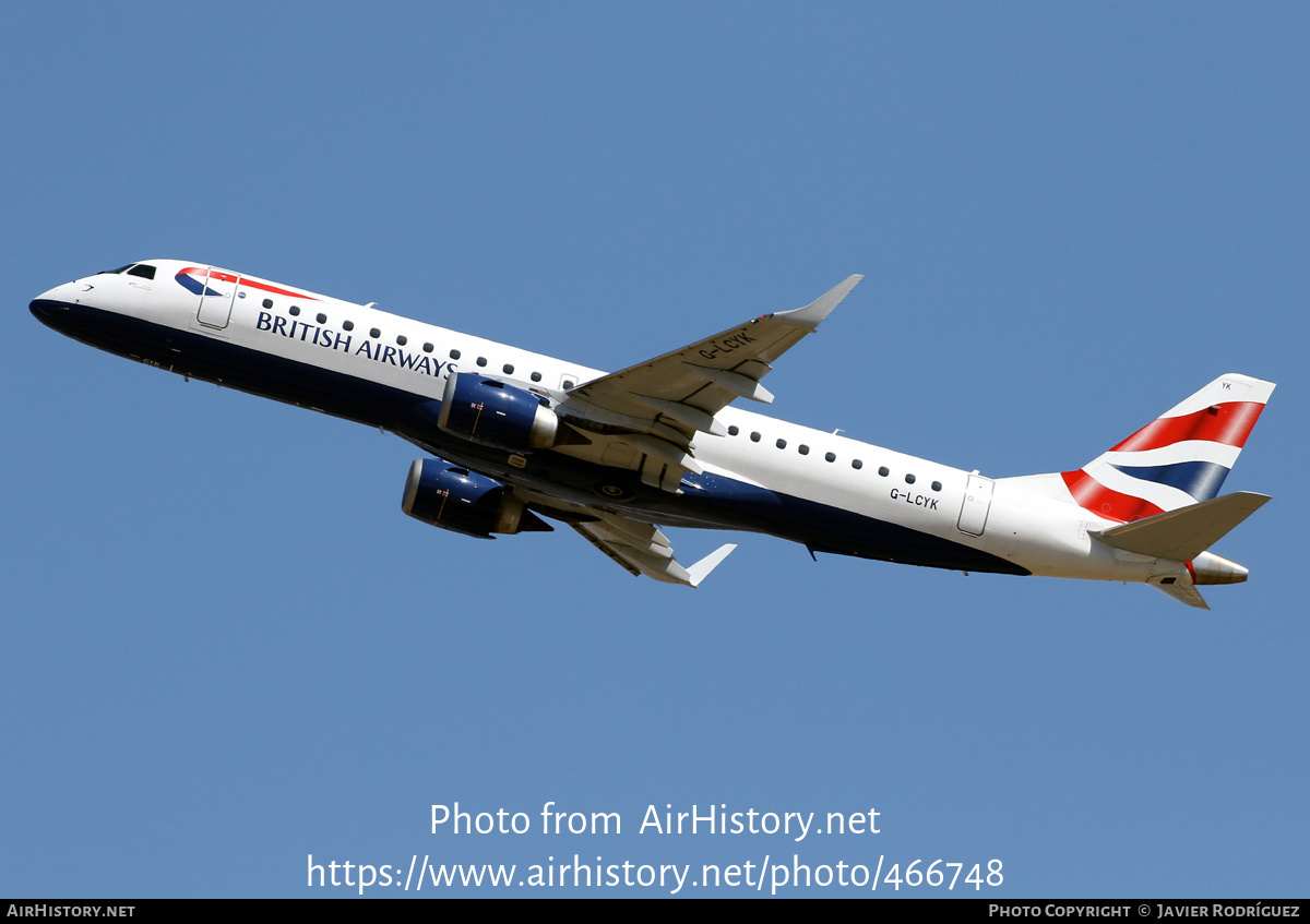 Aircraft Photo of G-LCYK | Embraer 190SR (ERJ-190-100SR) | British Airways | AirHistory.net #466748