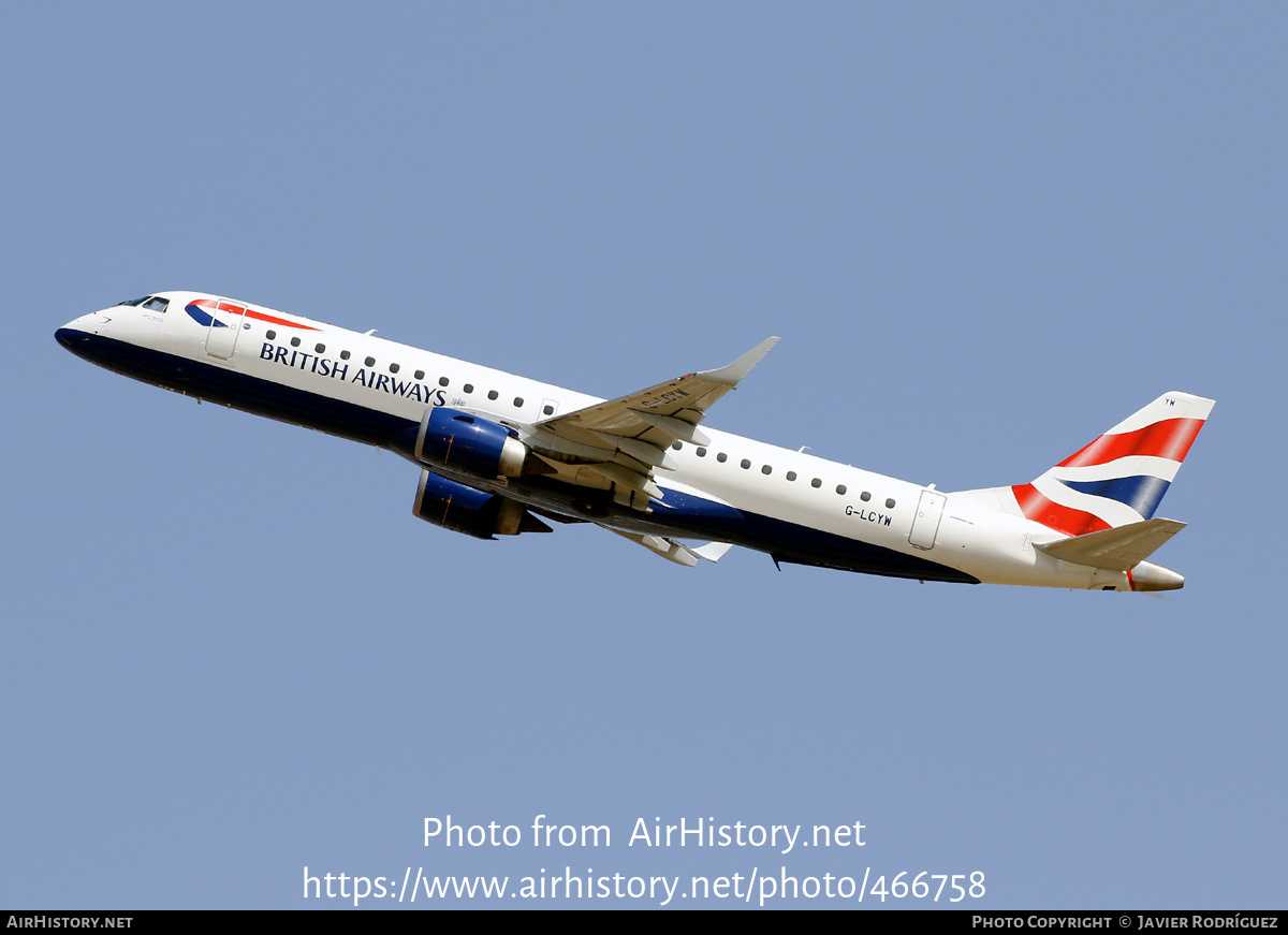 Aircraft Photo of G-LCYW | Embraer 190SR (ERJ-190-100SR) | British Airways | AirHistory.net #466758