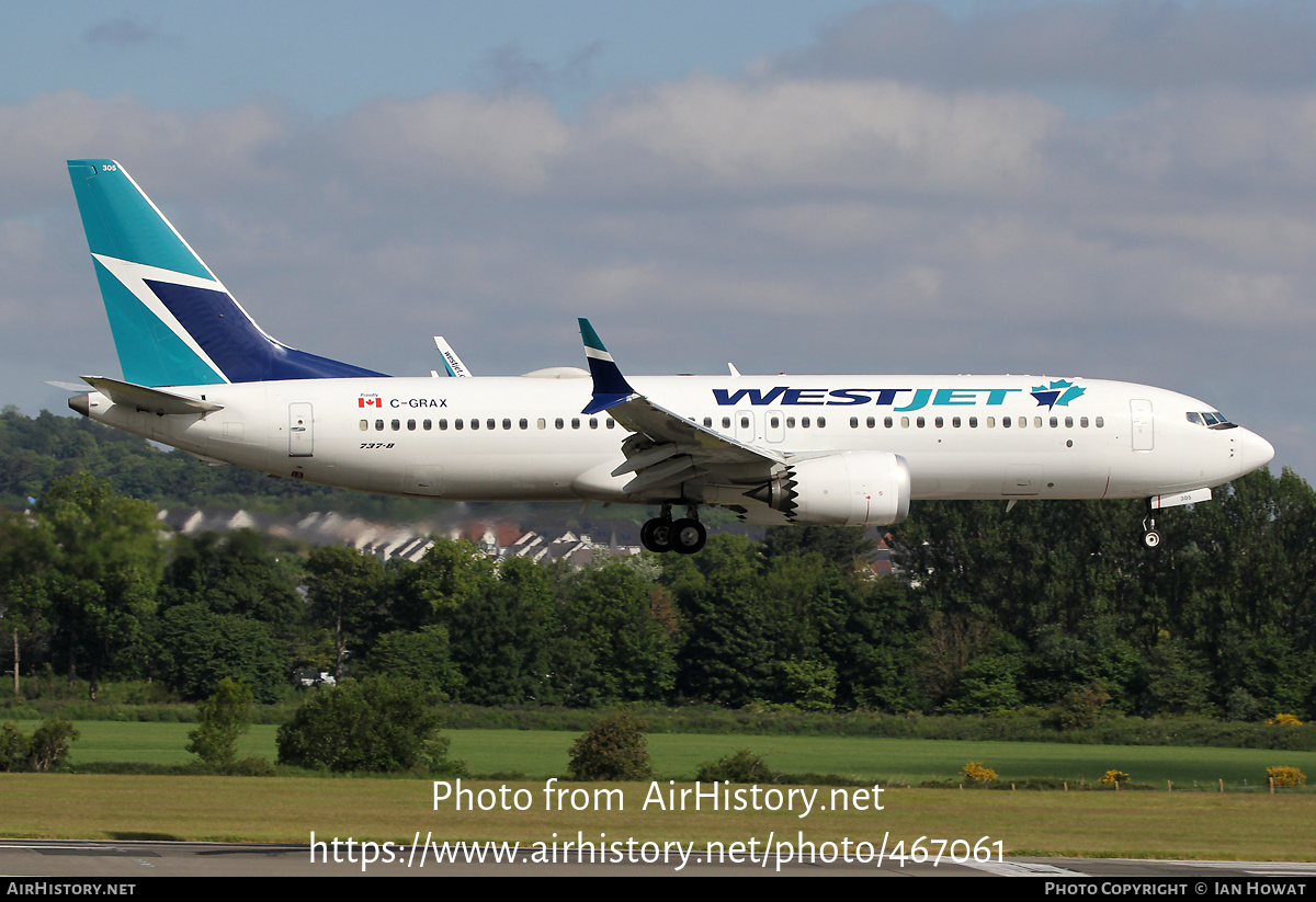 Aircraft Photo of C-GRAX | Boeing 737-8 Max 8 | WestJet | AirHistory.net #467061