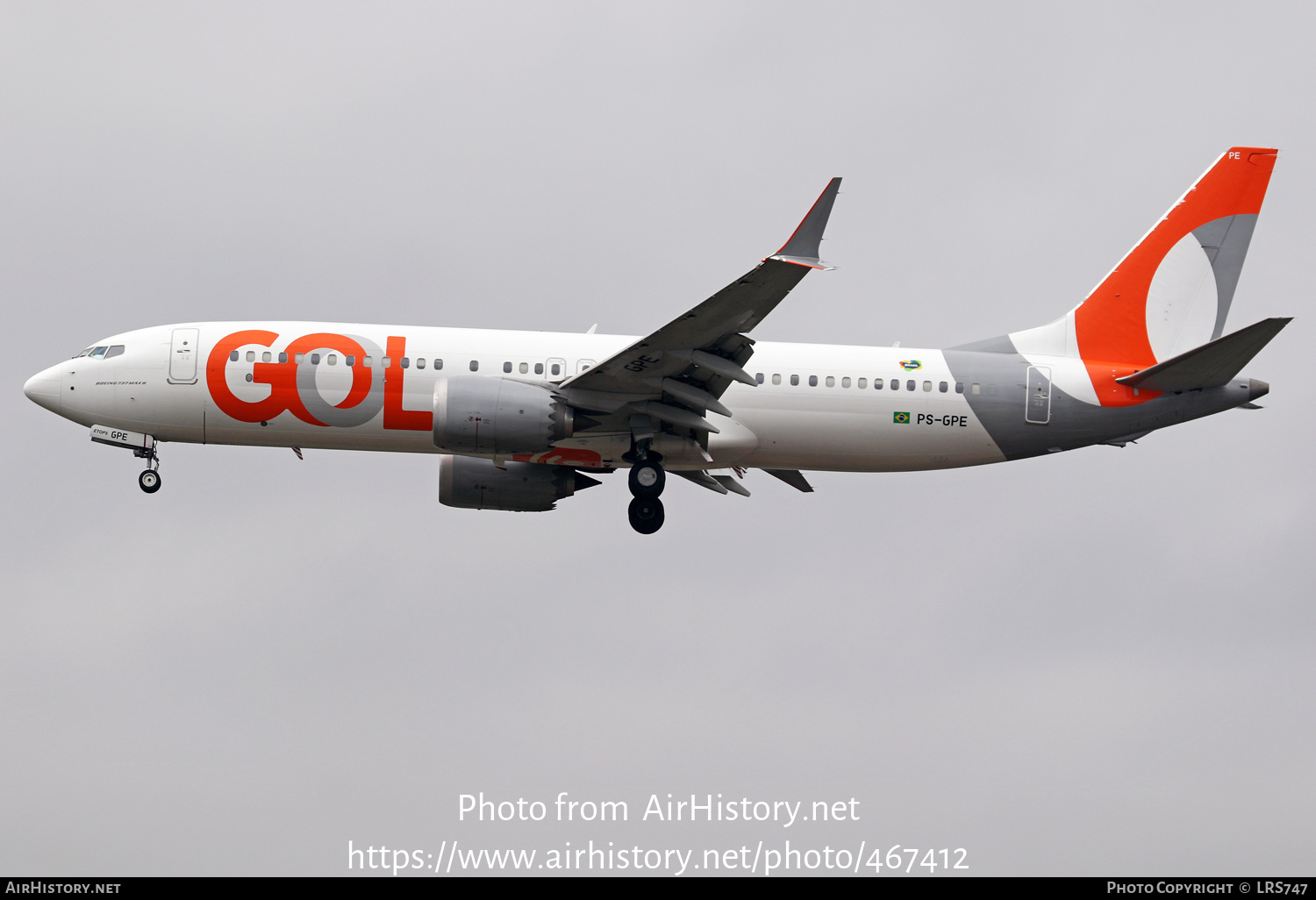 Aircraft Photo of PS-GPE | Boeing 737-8 Max 8 | GOL Linhas Aéreas | AirHistory.net #467412