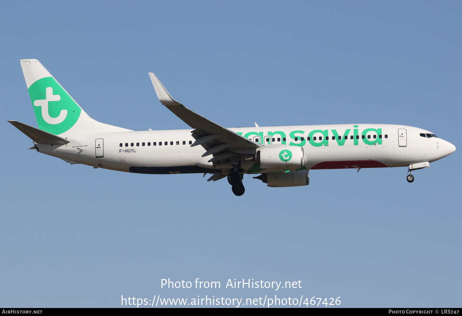 Aircraft Photo of F-HUYL | Boeing 737-86N | Transavia | AirHistory.net #467426