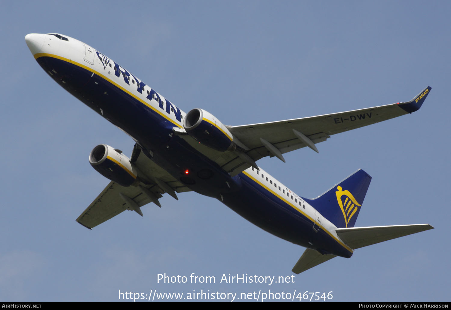 Aircraft Photo of EI-DWV | Boeing 737-8AS | Ryanair | AirHistory.net #467546