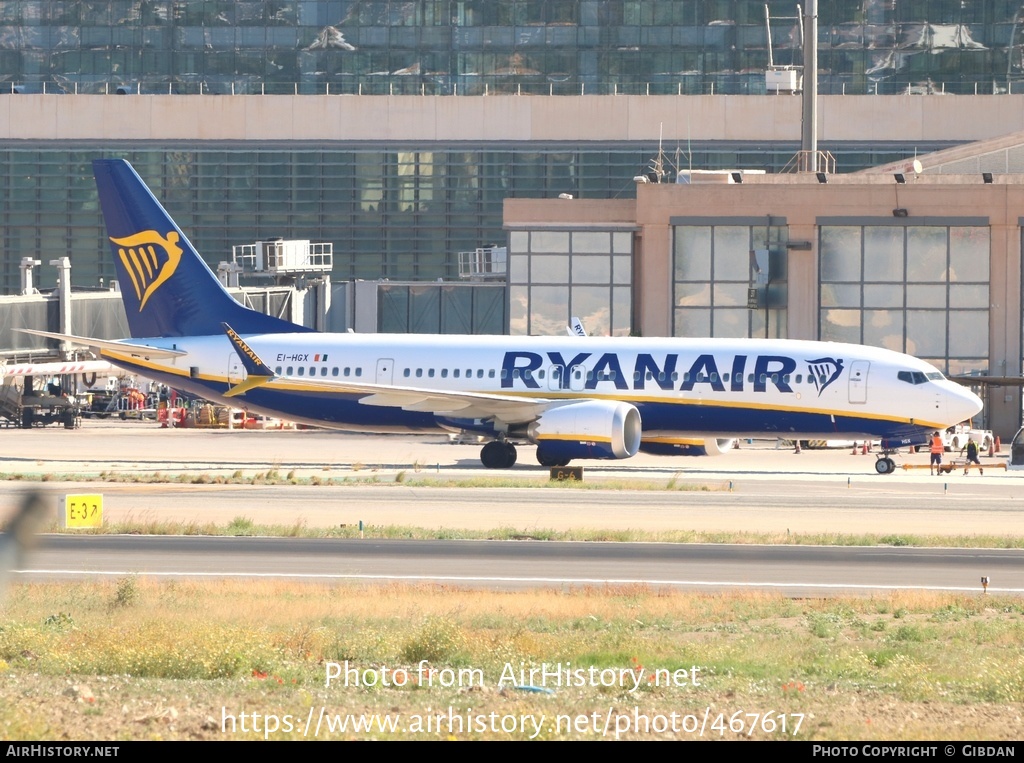 Aircraft Photo of EI-HGX | Boeing 737-8200 Max 200 | Ryanair | AirHistory.net #467617