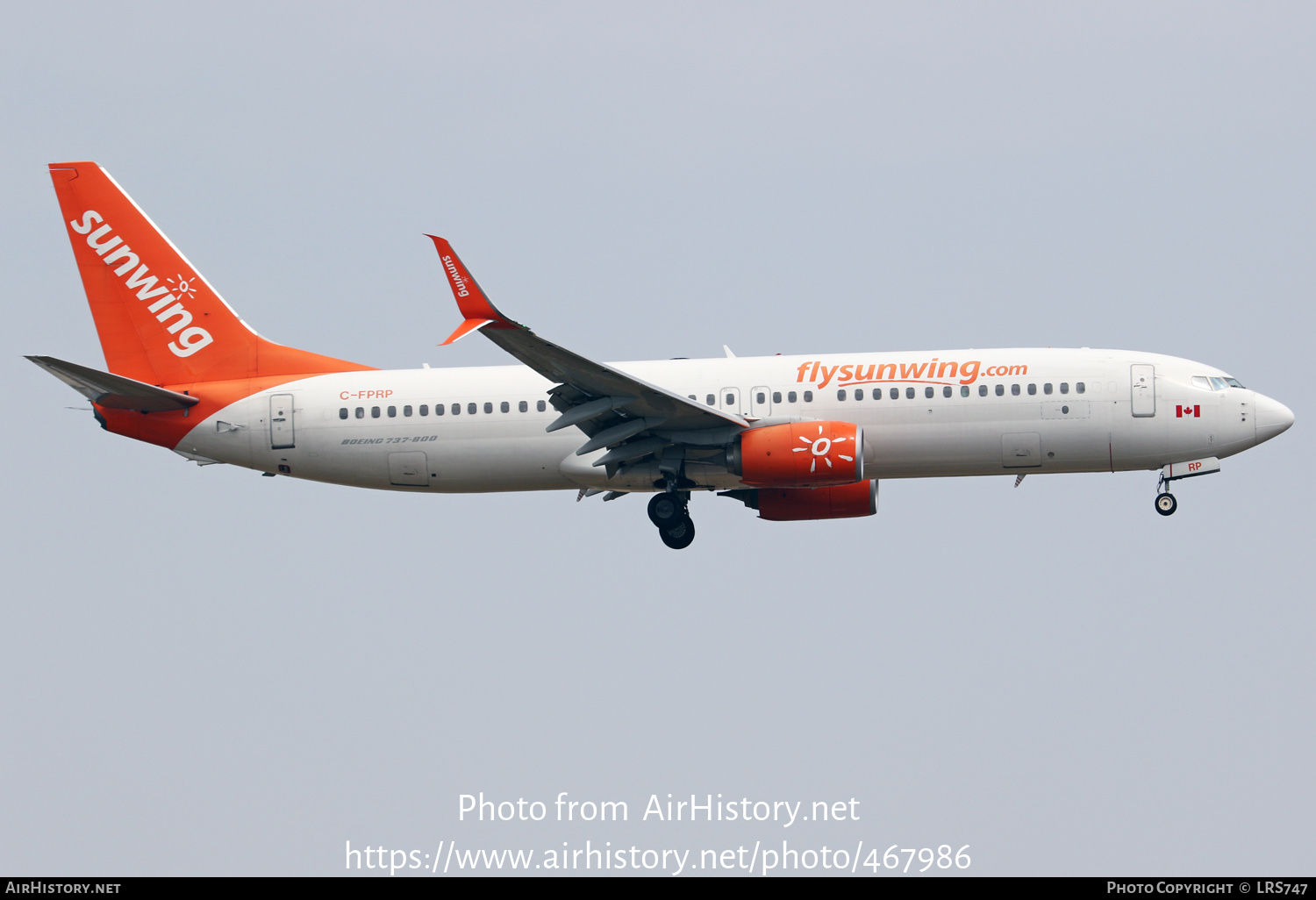 Aircraft Photo of C-FPRP | Boeing 737-8FH | Sunwing Airlines | AirHistory.net #467986