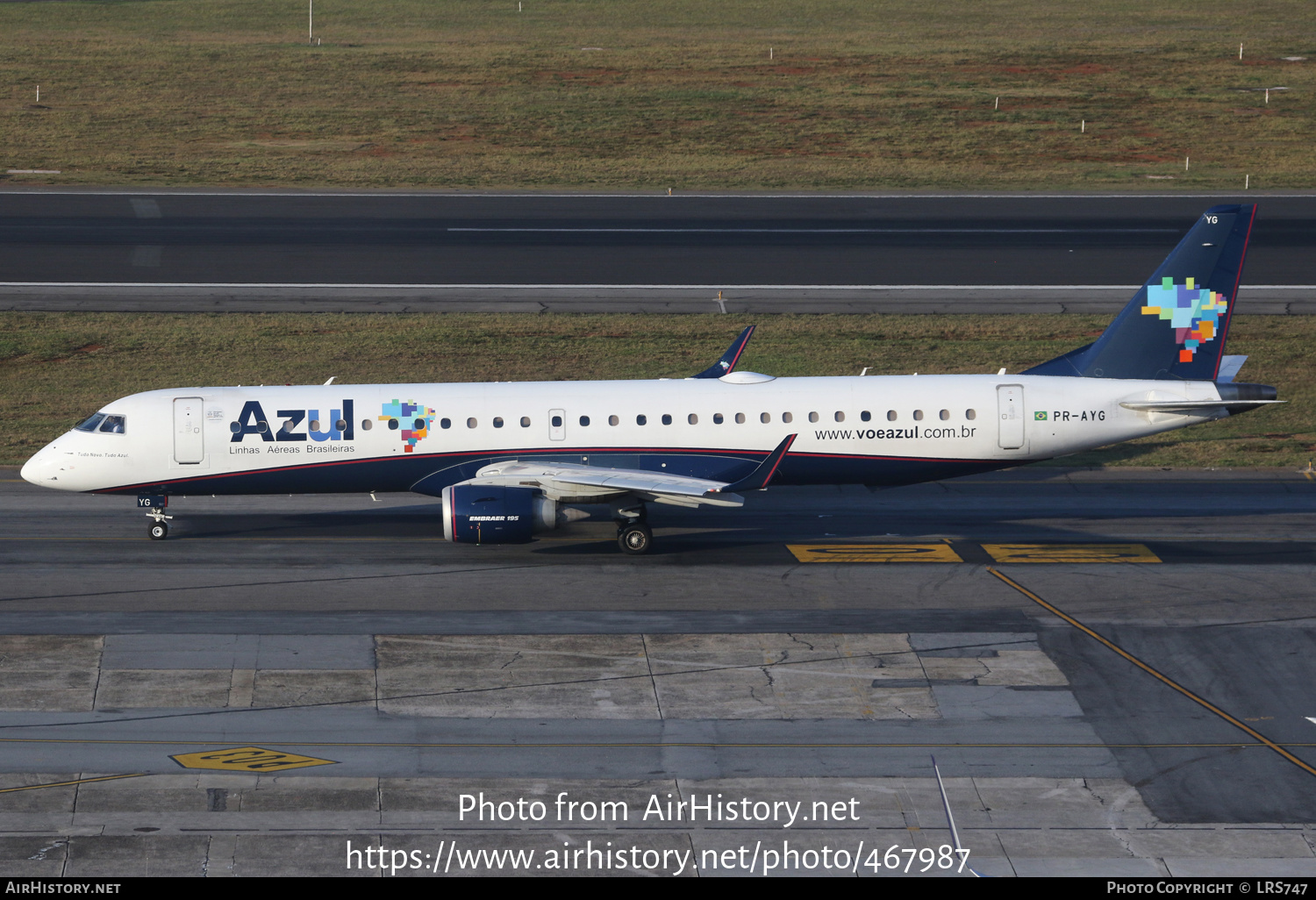 Aircraft Photo of PR-AYG | Embraer 195AR (ERJ-190-200IGW) | Azul Linhas Aéreas Brasileiras | AirHistory.net #467987