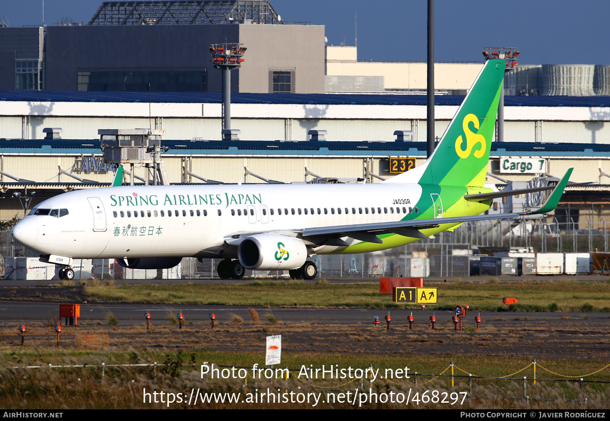 Aircraft Photo of JA03GR | Boeing 737-86N | Spring Airlines Japan | AirHistory.net #468297