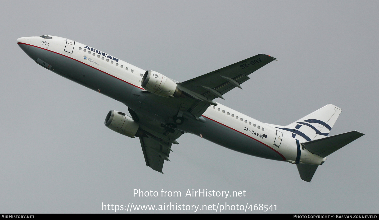 Aircraft Photo of SX-BGV | Boeing 737-4Q8 | Aegean Airlines | AirHistory.net #468541