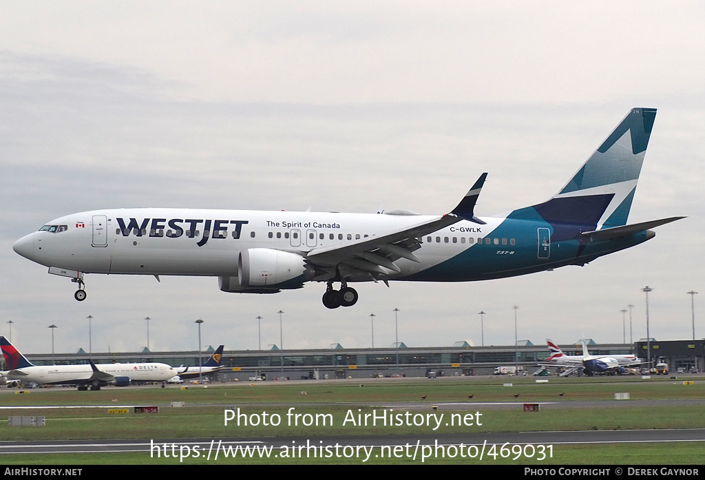 Aircraft Photo of C-GWLK | Boeing 737-8 Max 8 | WestJet | AirHistory.net #469031