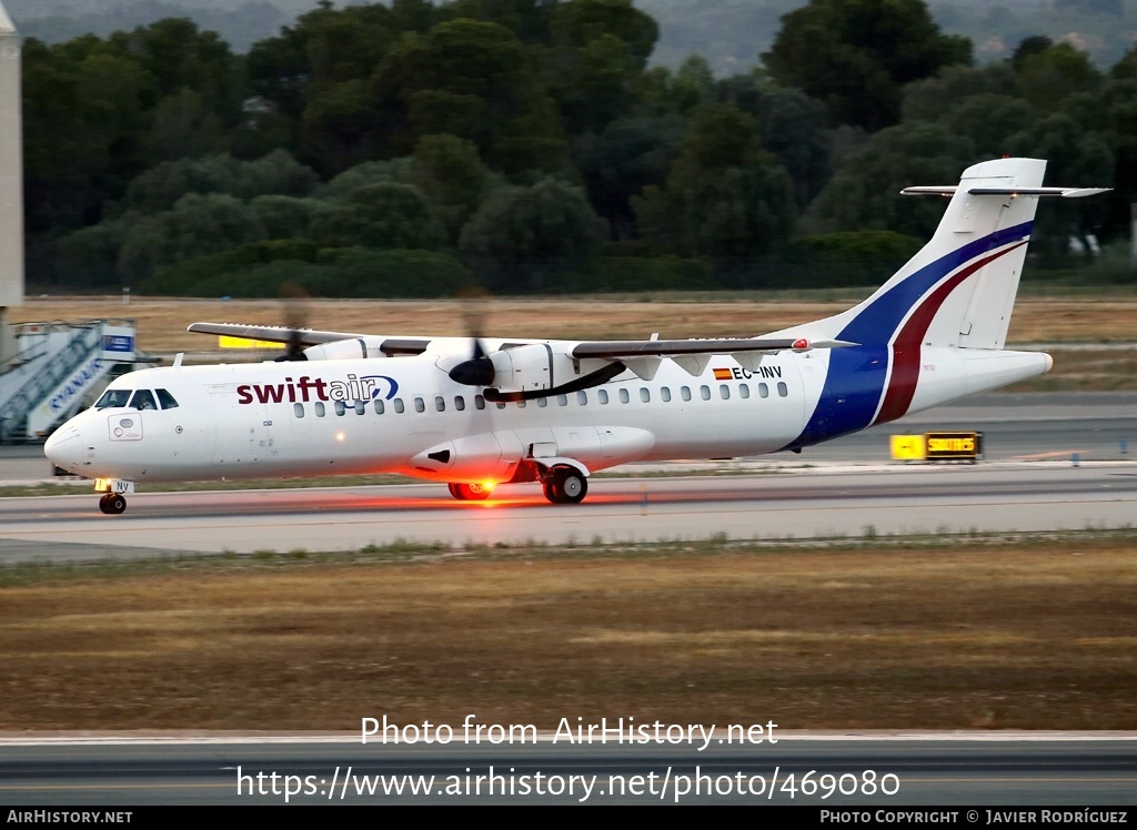 Aircraft Photo of EC-INV | ATR ATR-72-212/F | Swiftair | AirHistory.net #469080