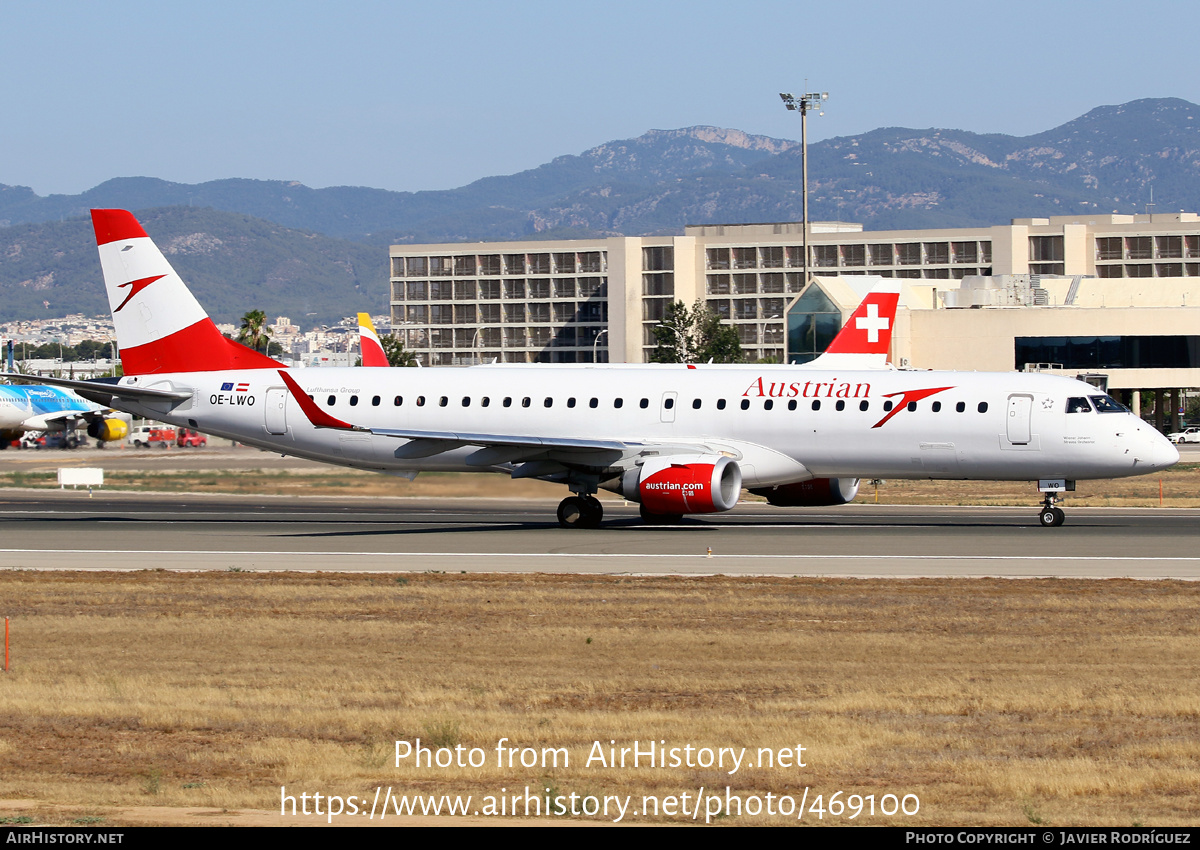 Aircraft Photo of OE-LWO | Embraer 195LR (ERJ-190-200LR) | Austrian Airlines | AirHistory.net #469100