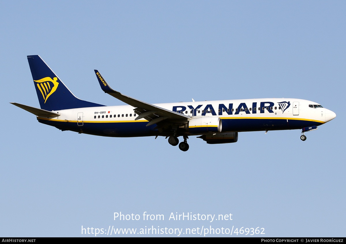 Aircraft Photo of 9H-QBS | Boeing 737-8AS | Ryanair | AirHistory.net #469362