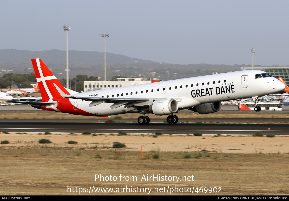 Aircraft Photo of OY-GDB | Embraer 195LR (ERJ-190-200LR) | Great Dane Airlines | AirHistory.net #469902