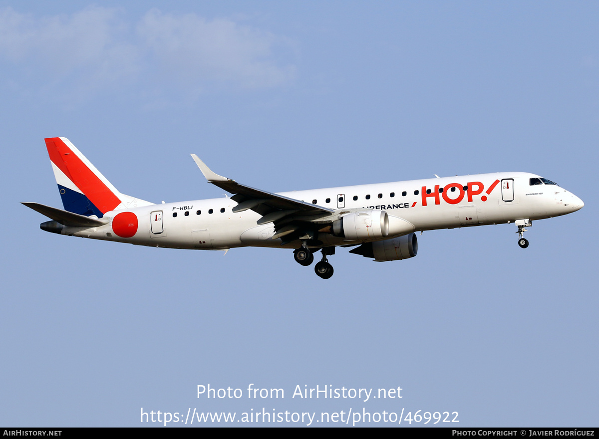 Aircraft Photo of F-HBLI | Embraer 190STD (ERJ-190-100STD) | Hop! | AirHistory.net #469922