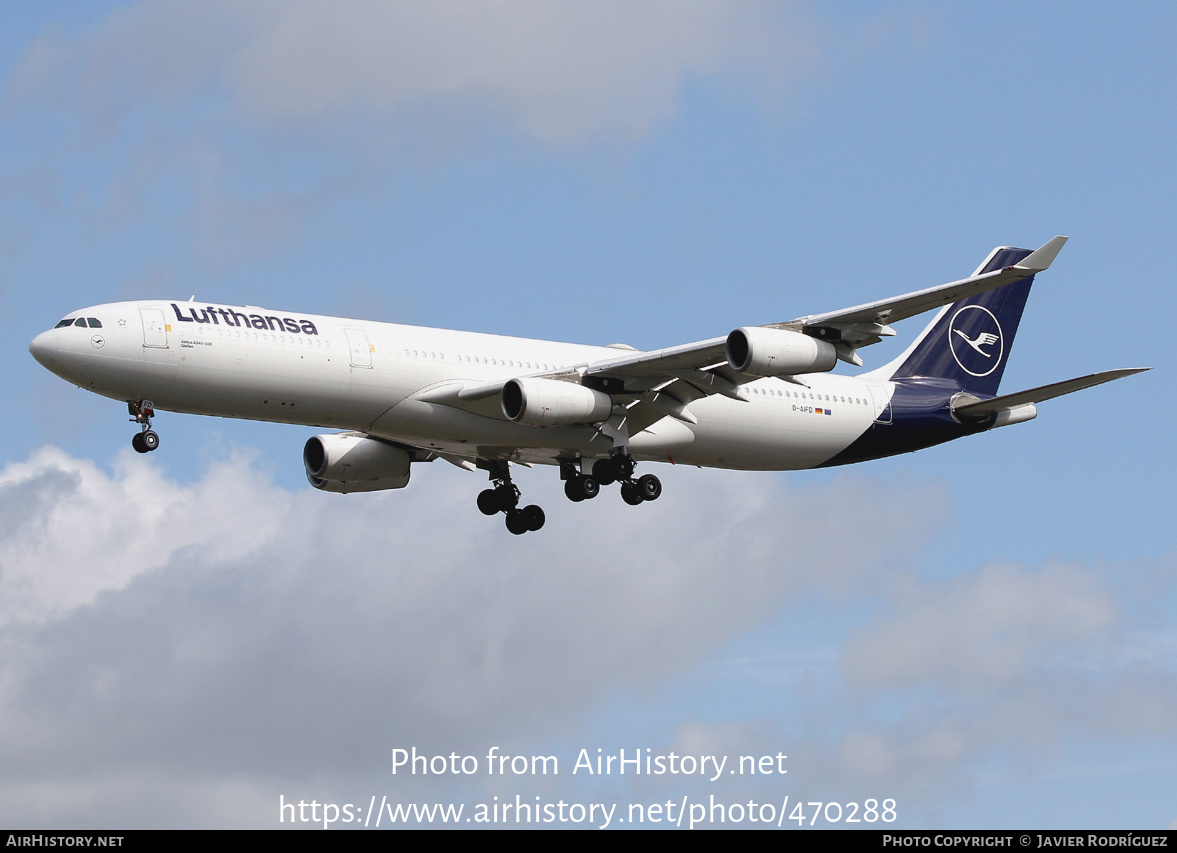 Aircraft Photo of D-AIFD | Airbus A340-313 | Lufthansa | AirHistory.net #470288