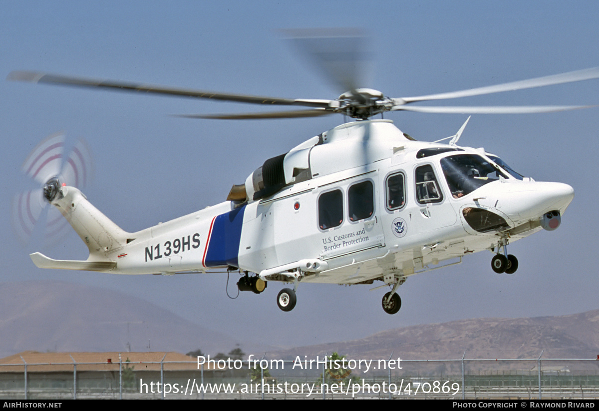 Aircraft Photo of N139HS | AgustaWestland AW-139 | USA - Customs | AirHistory.net #470869