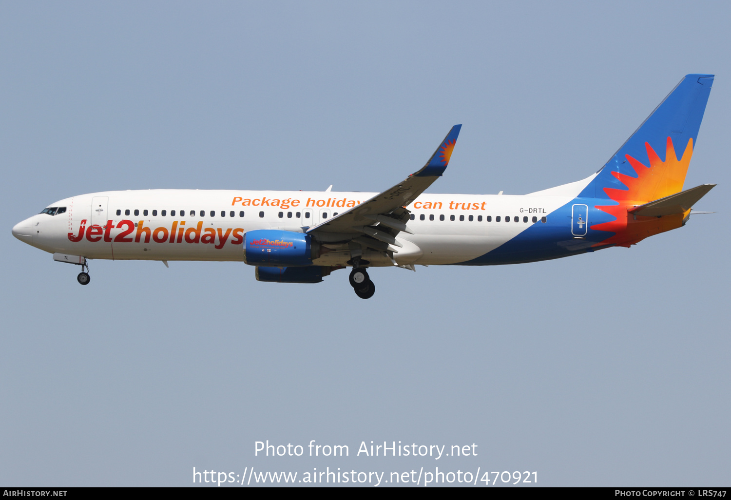 Aircraft Photo of G-DRTL | Boeing 737-8AL | Jet2 Holidays | AirHistory.net #470921