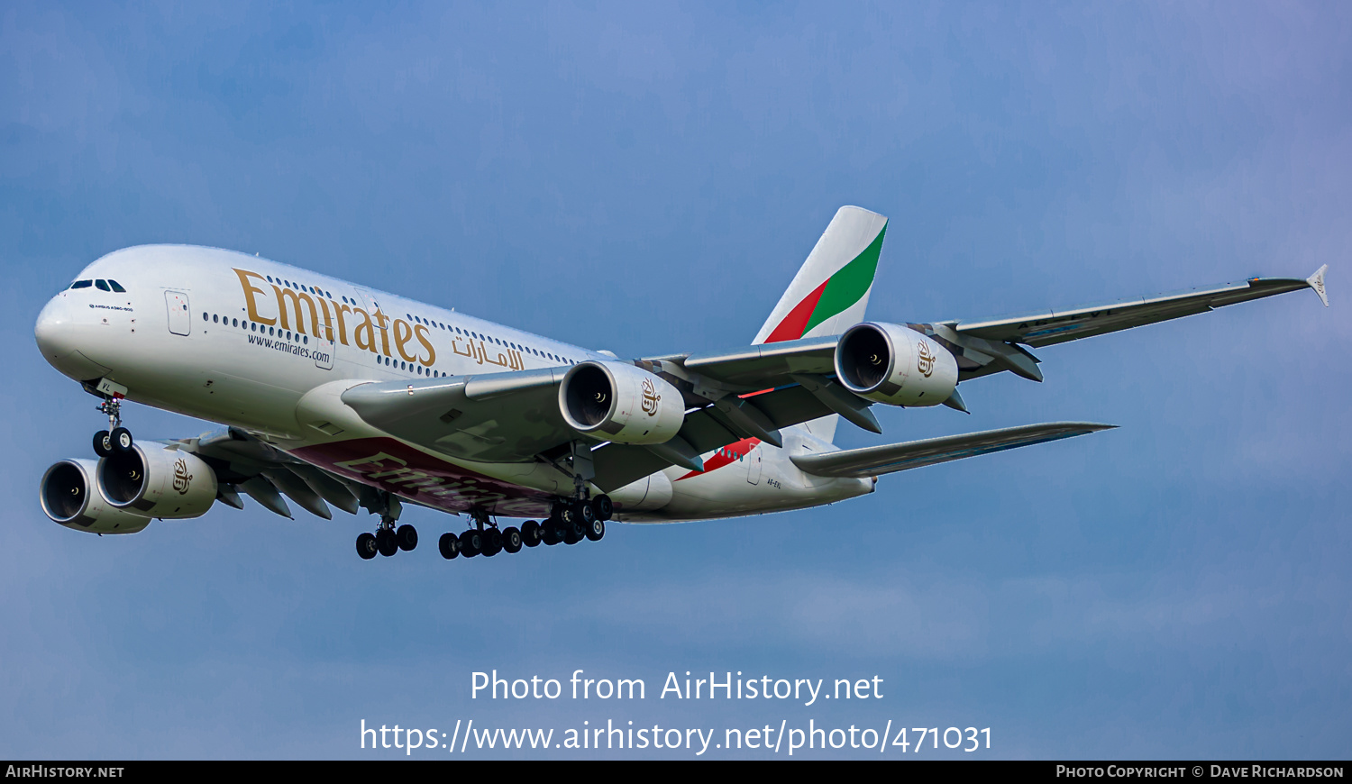 Aircraft Photo of A6-EVL | Airbus A380-842 | Emirates | AirHistory.net #471031