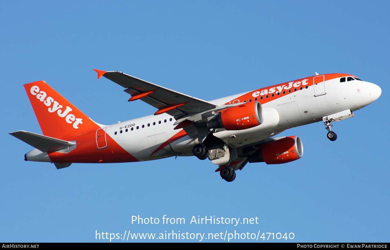 Aircraft Photo of G-EZDD | Airbus A319-111 | EasyJet | AirHistory.net #471040