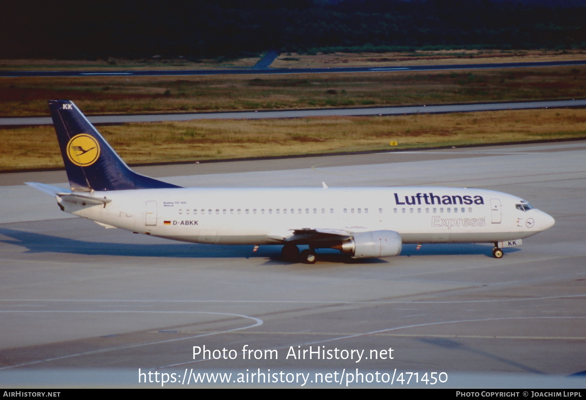 Aircraft Photo of D-ABKK | Boeing 737-430 | Lufthansa Express | AirHistory.net #471450