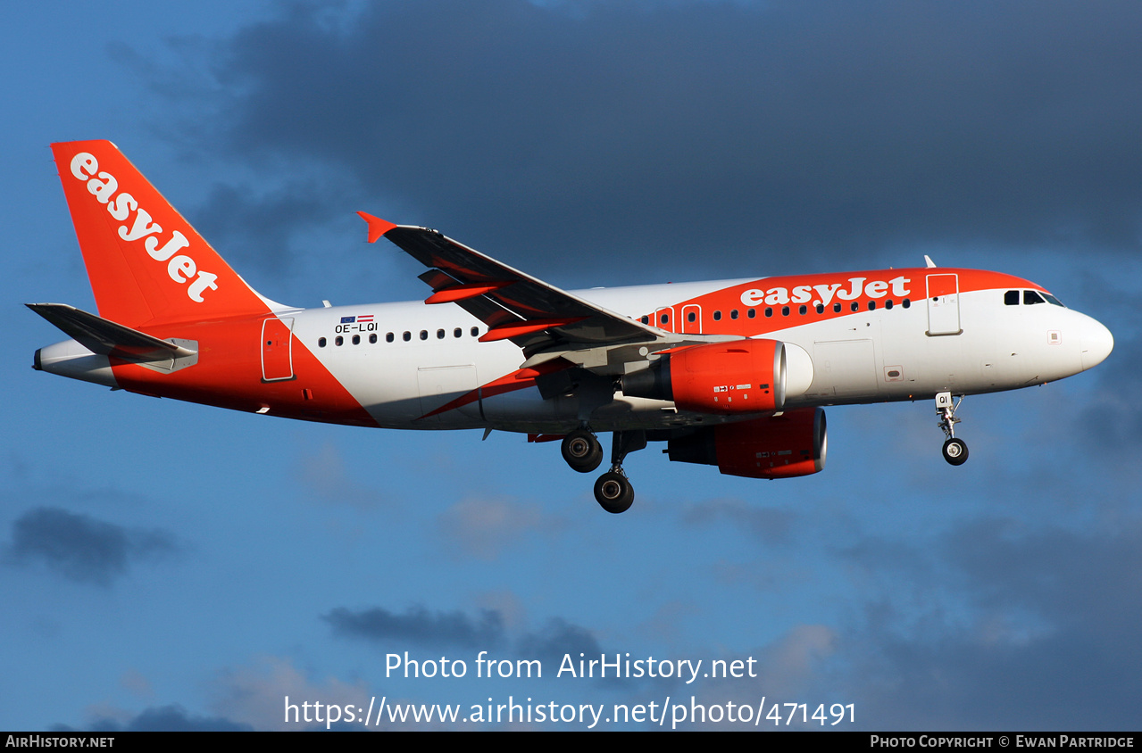 Aircraft Photo of OE-LQI | Airbus A319-111 | EasyJet | AirHistory.net #471491