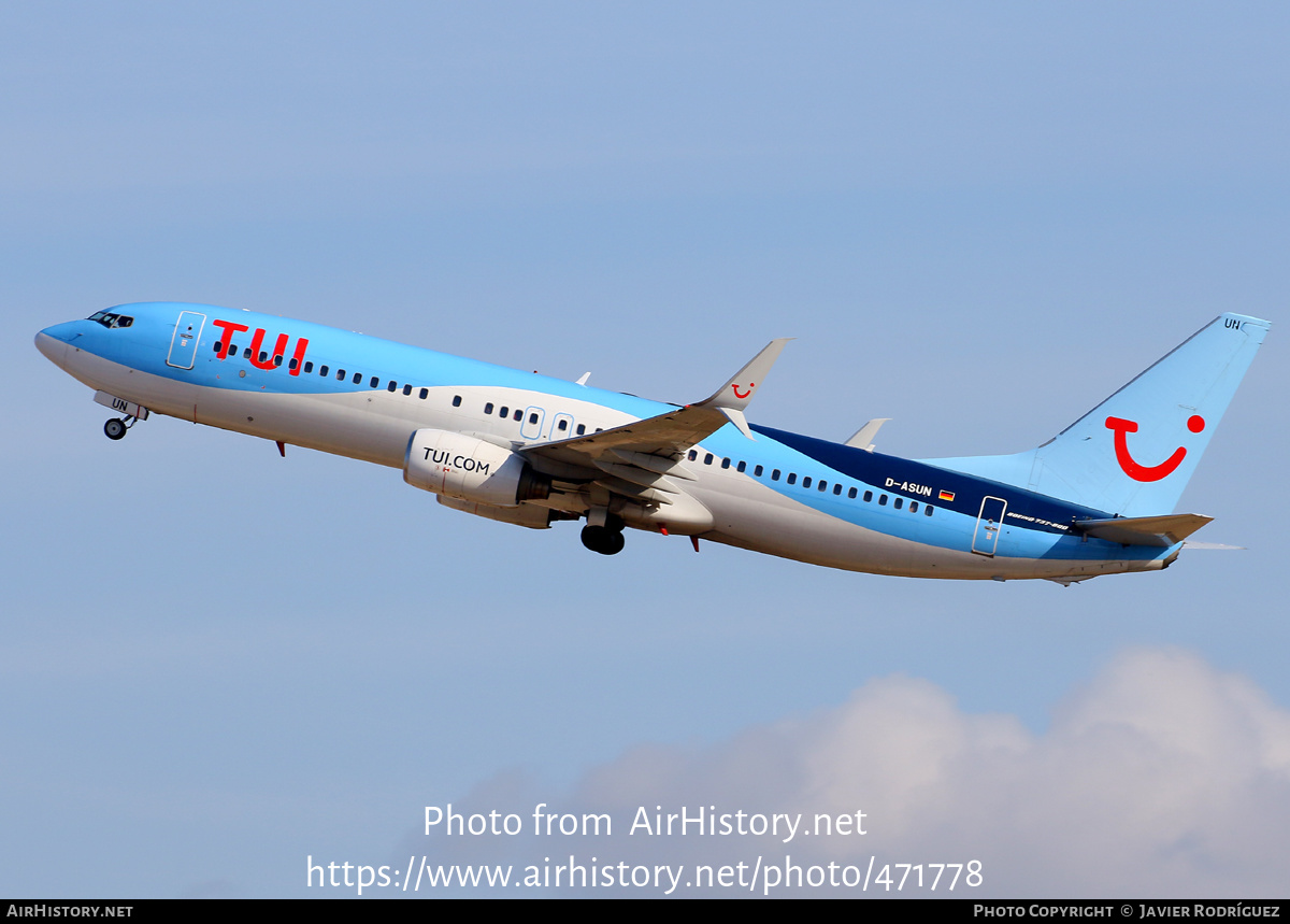 Aircraft Photo of D-ASUN | Boeing 737-8BK | TUI | AirHistory.net #471778